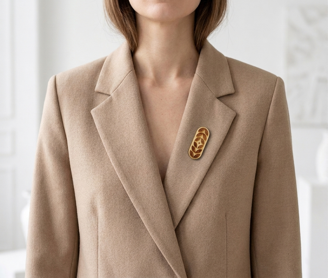 NATURE'S PINCODE- Wooden Brooches, Saree Pins, Bulk Gifting, Return Gifts