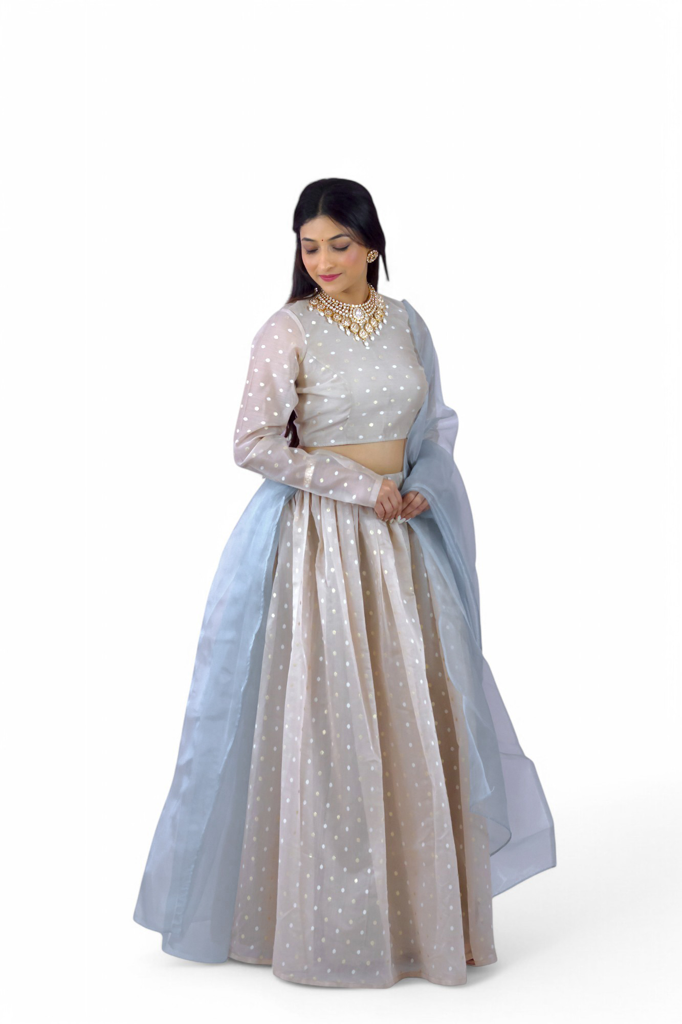 AUREA- Mauve Chanderi Women's Lehenga