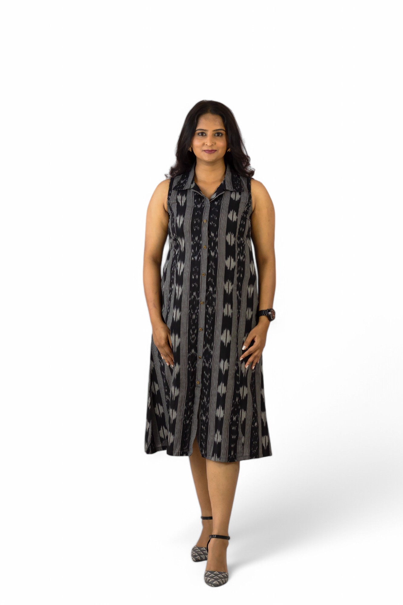 CASUALLY CLASSY- Women's Sleeveless Knee Length Customizable Dress