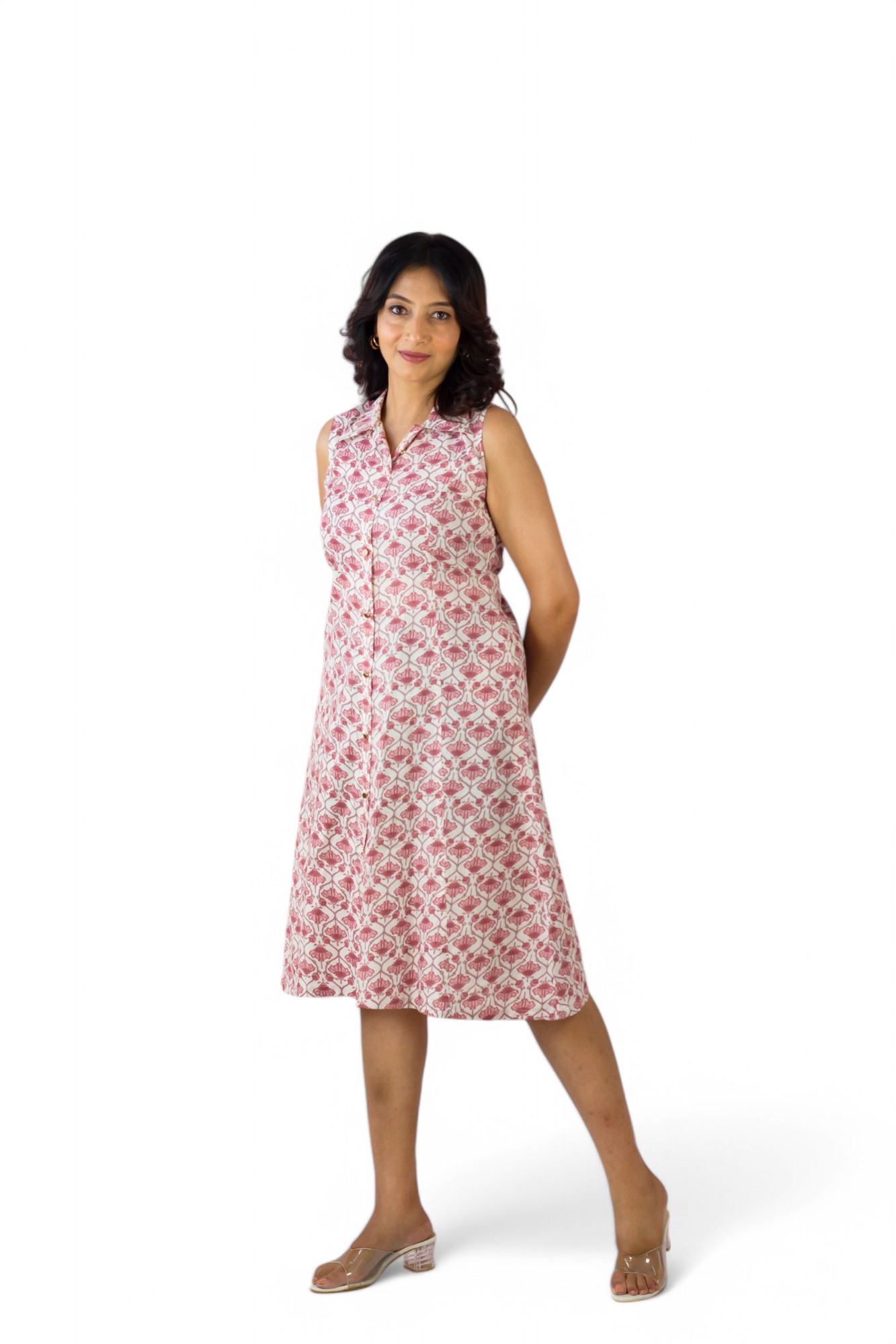 CASUALLY CLASSY- Women's Sleeveless Knee Length Customizable Dress