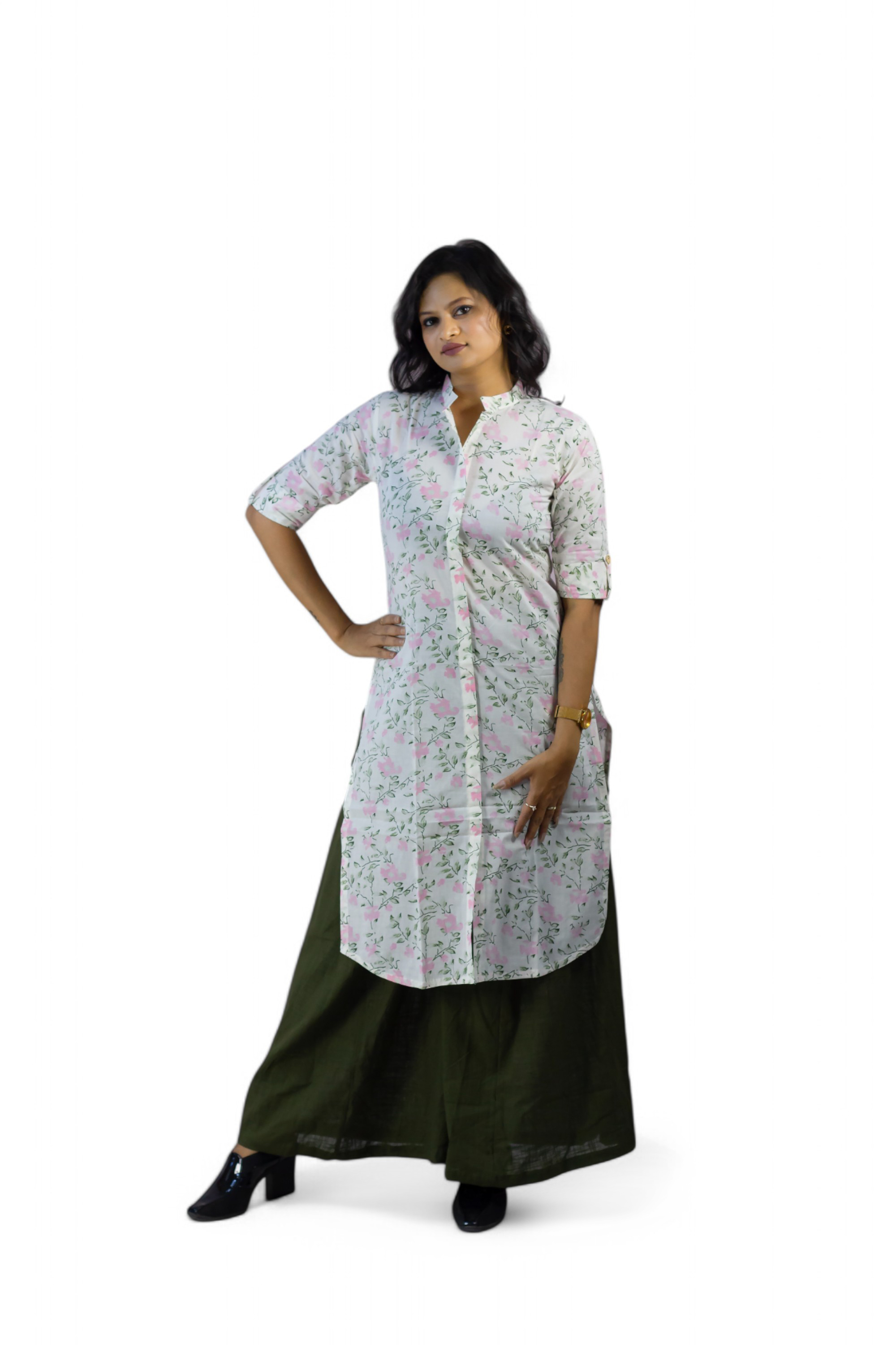 SIMPLY YOU- Women's Cotton Printed Everyday Kurti with sleeves- Customizable
