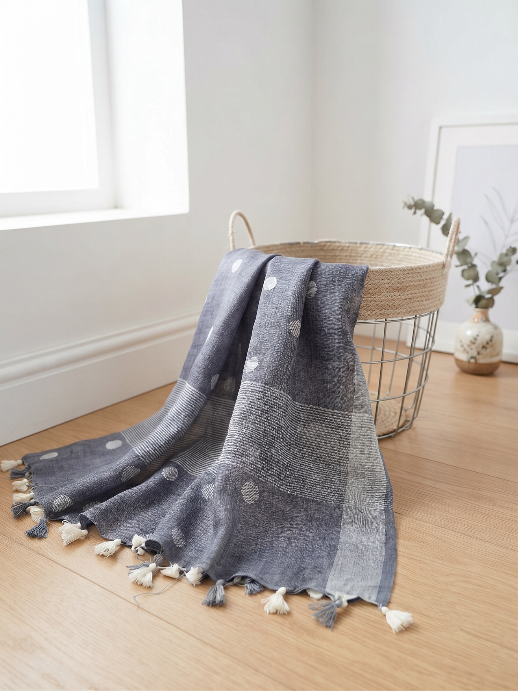 LINENLIT- Linen Duppatta, Duppatta, Grey