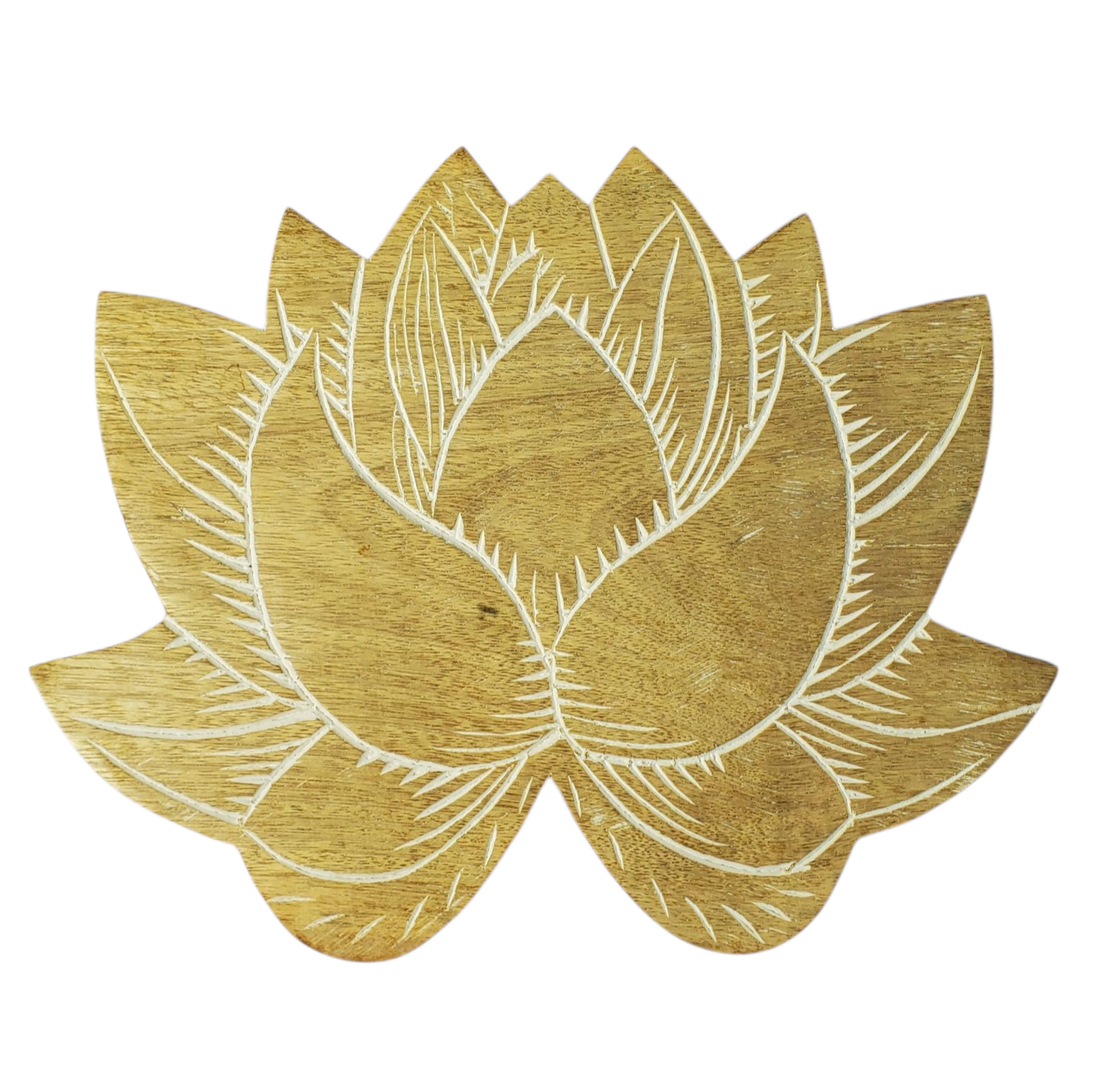 PADMASANA- Multipurpose Wooden Handcrafted Lotus Shaped, Stool, Wall Hanging, Tray