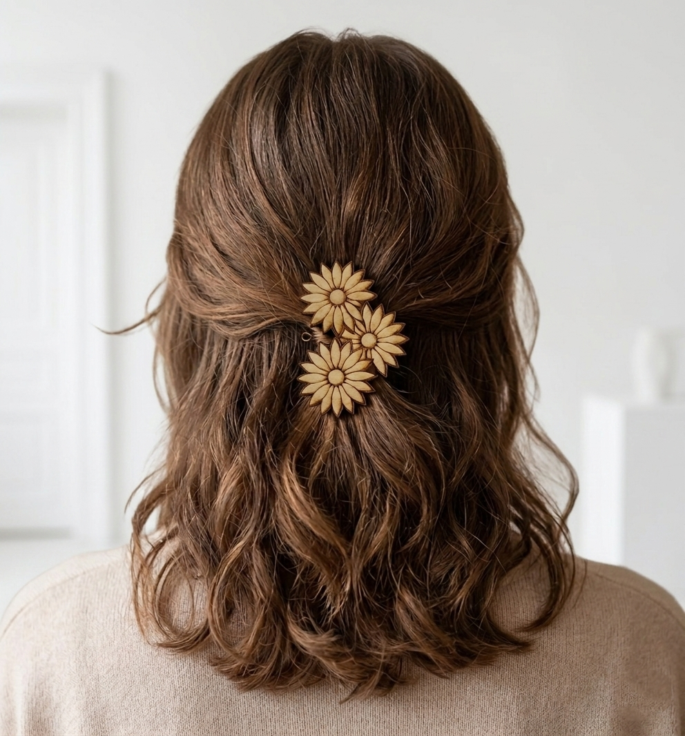 KNOTTY BY NATURE- Allegator Clips, Hair clips, Handcrafted Hair Clips, Wooden Hair Clips, Hair Accessories