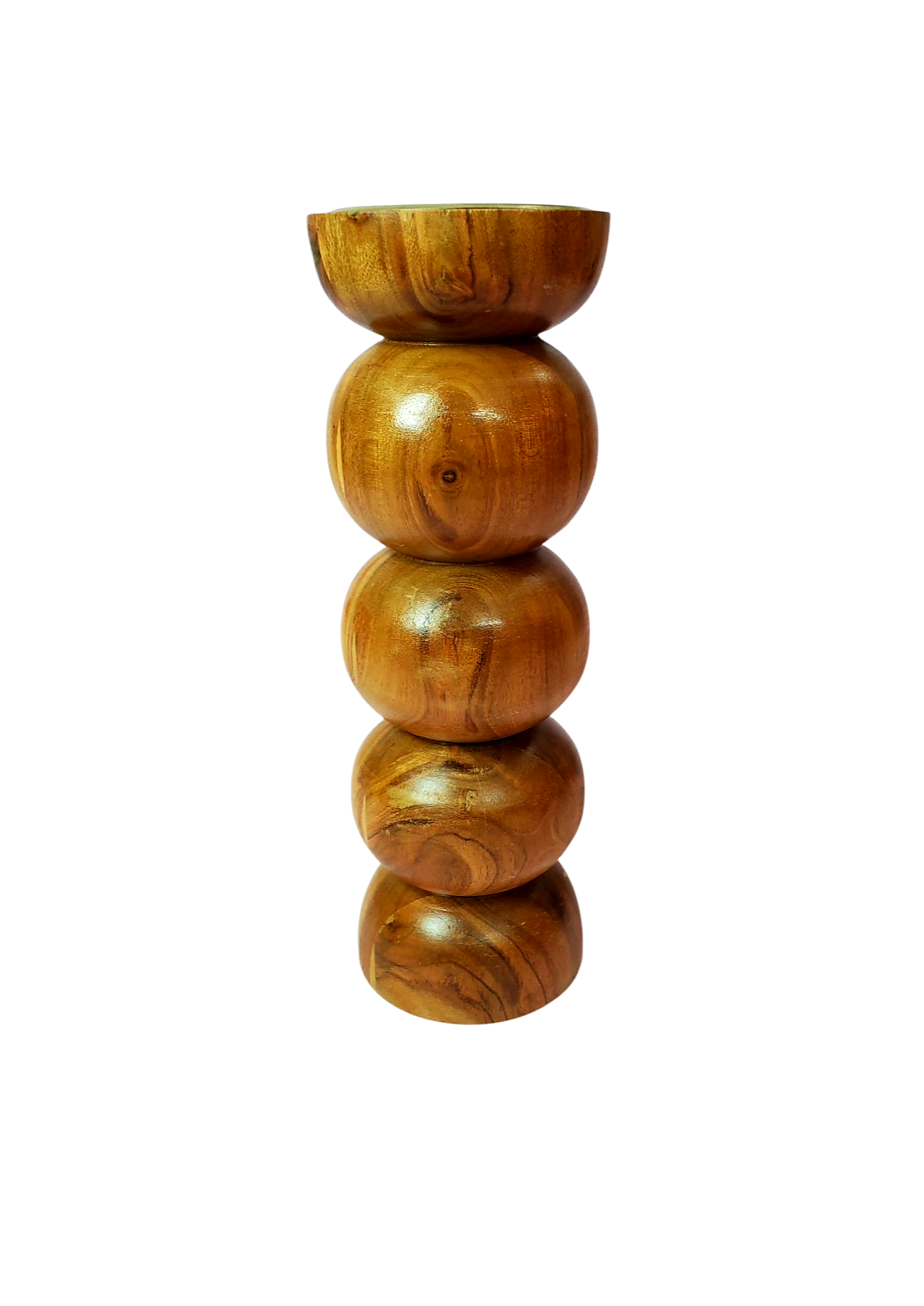 LUNE d'Or- Wooden Pillar Candle Holder- 12 inch