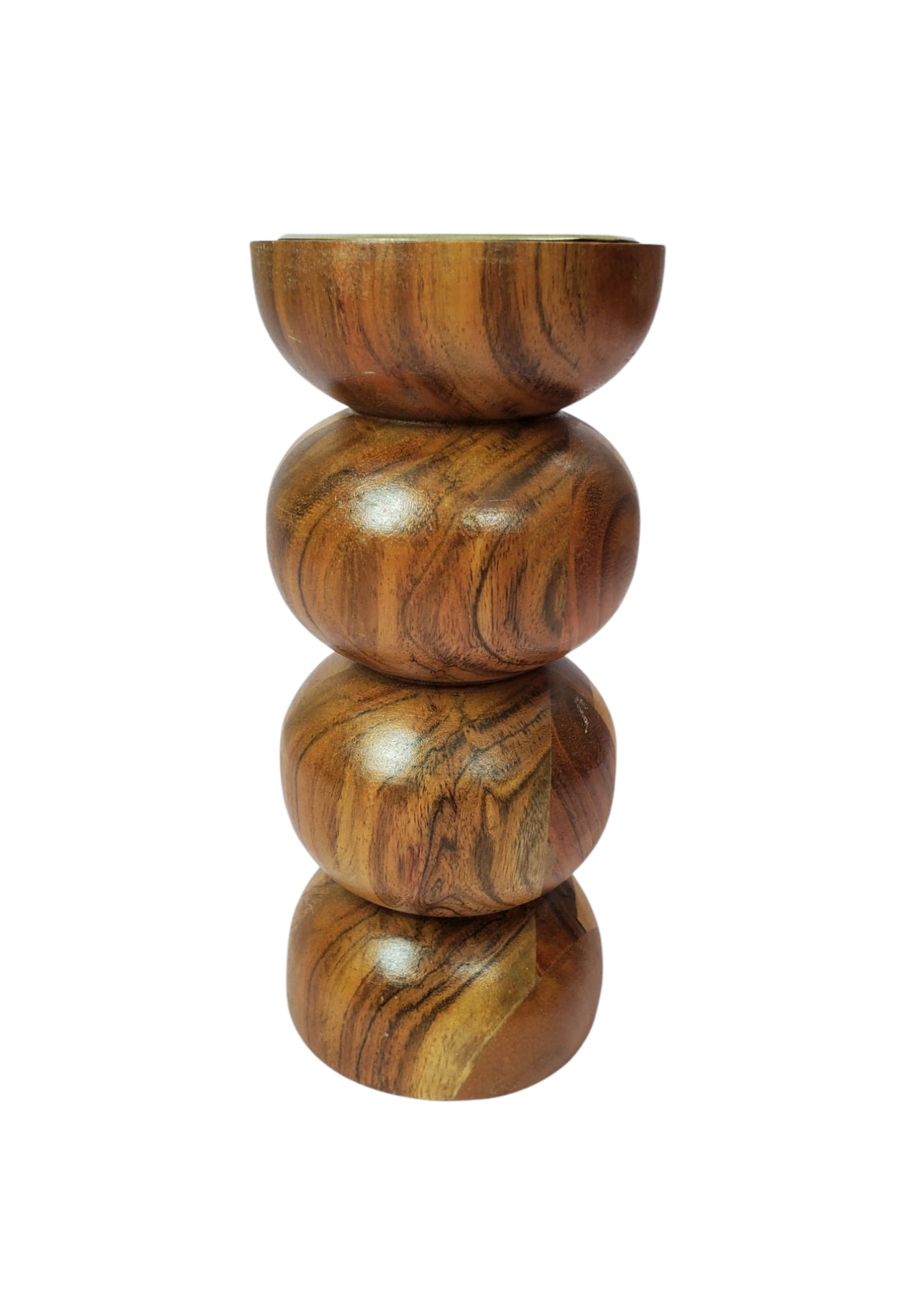 LUNE d'Or- Wooden Pillar Candle Holder- 9 inch