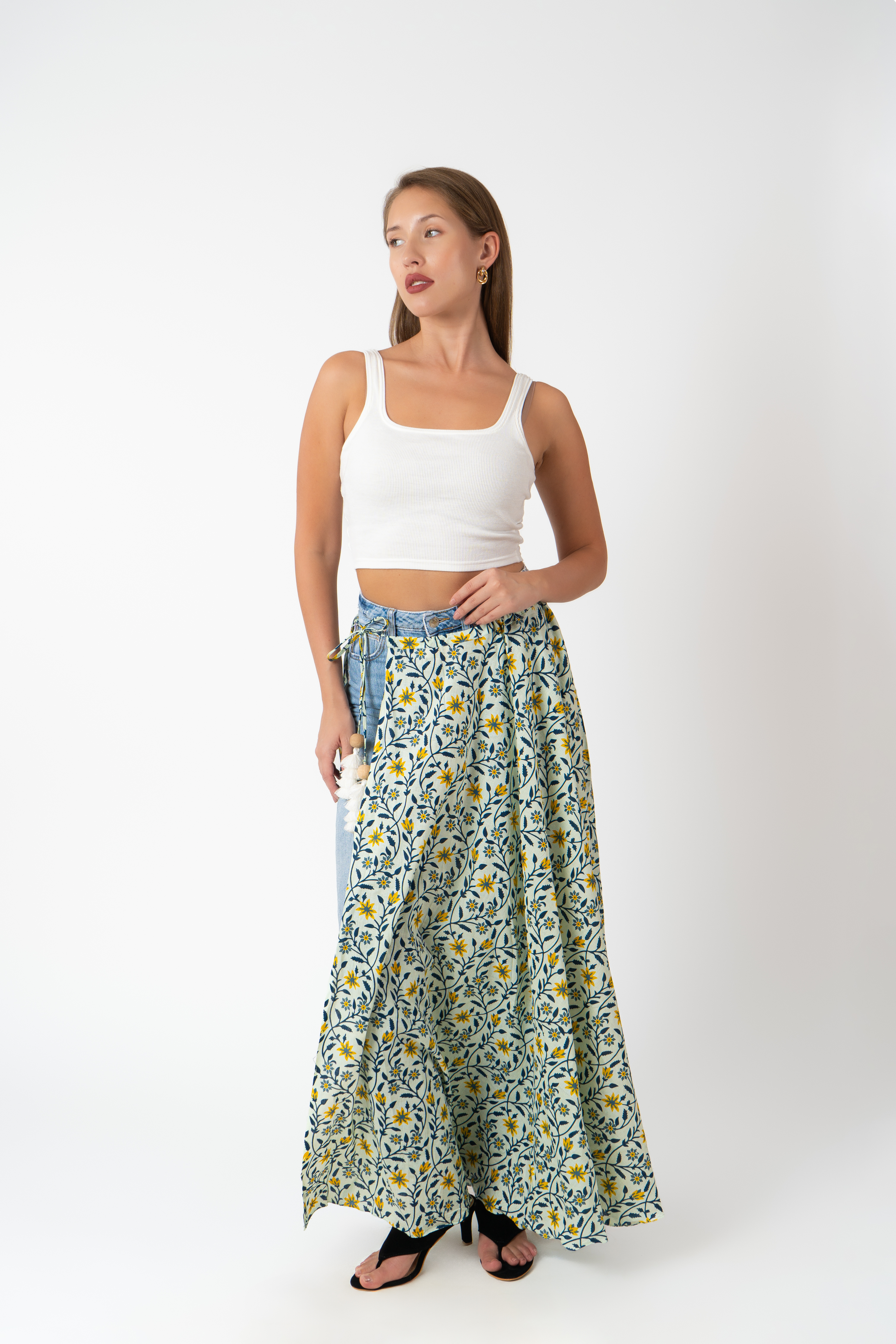 WRAPSODY- Women's Wrap Around Cotton Floral Skirt- Customizable