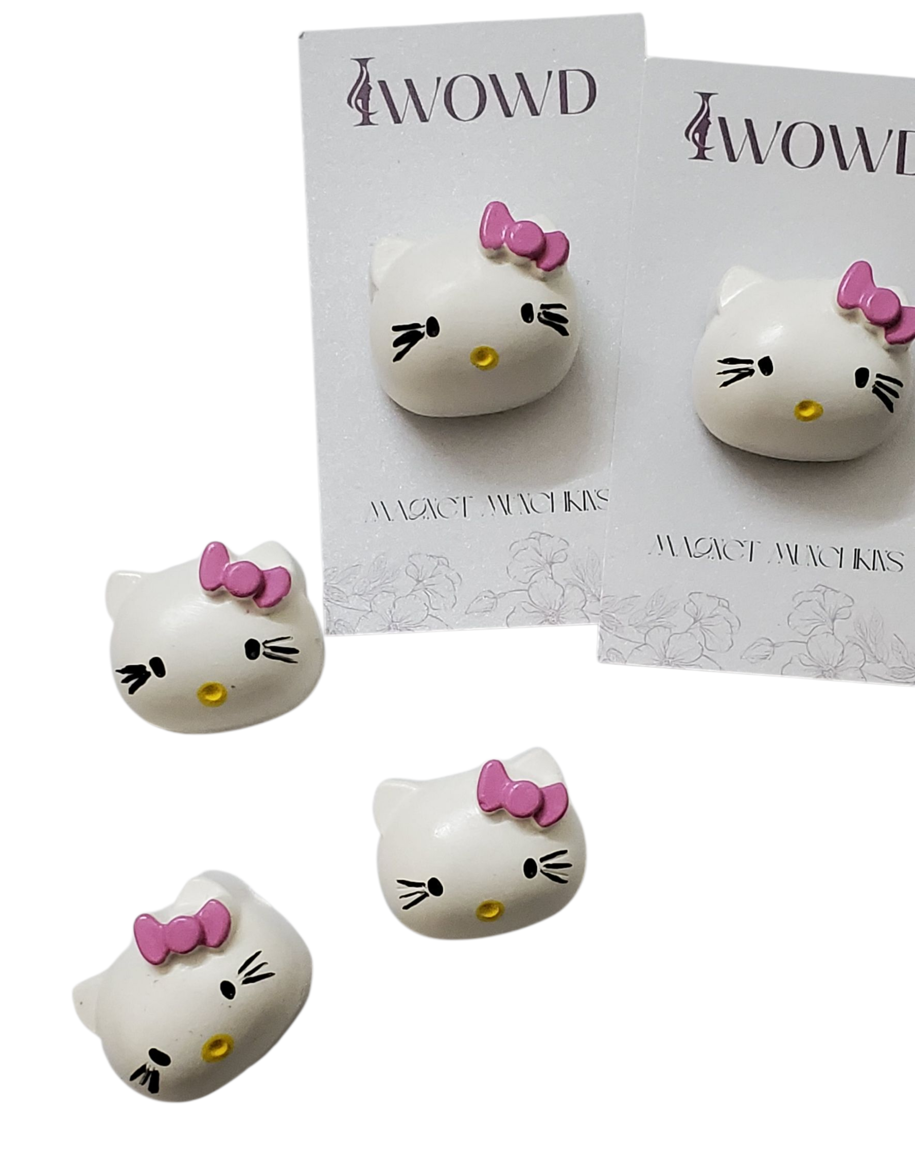 Magnet Munchkins- Magnetic Paper Holders, Handcrafted Magnets for fridge, Hello Kitty, Magnetic Paper Clips, Magnetic Paper Holders, Customizable Wooden and Concrete Magnetic Paper holders, Corporate Gifting