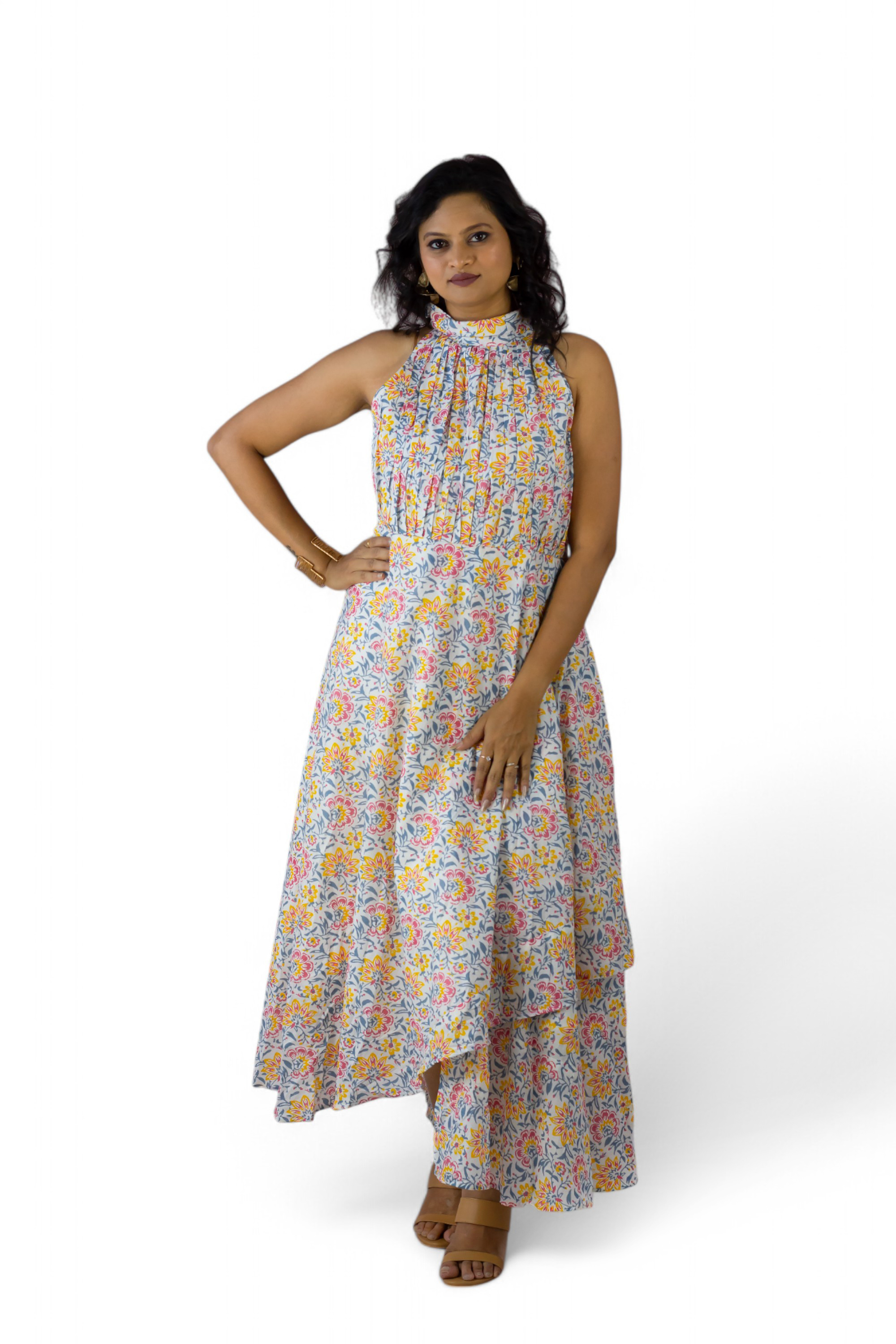 AAVYA- Women's High Collar Customizable Long gown