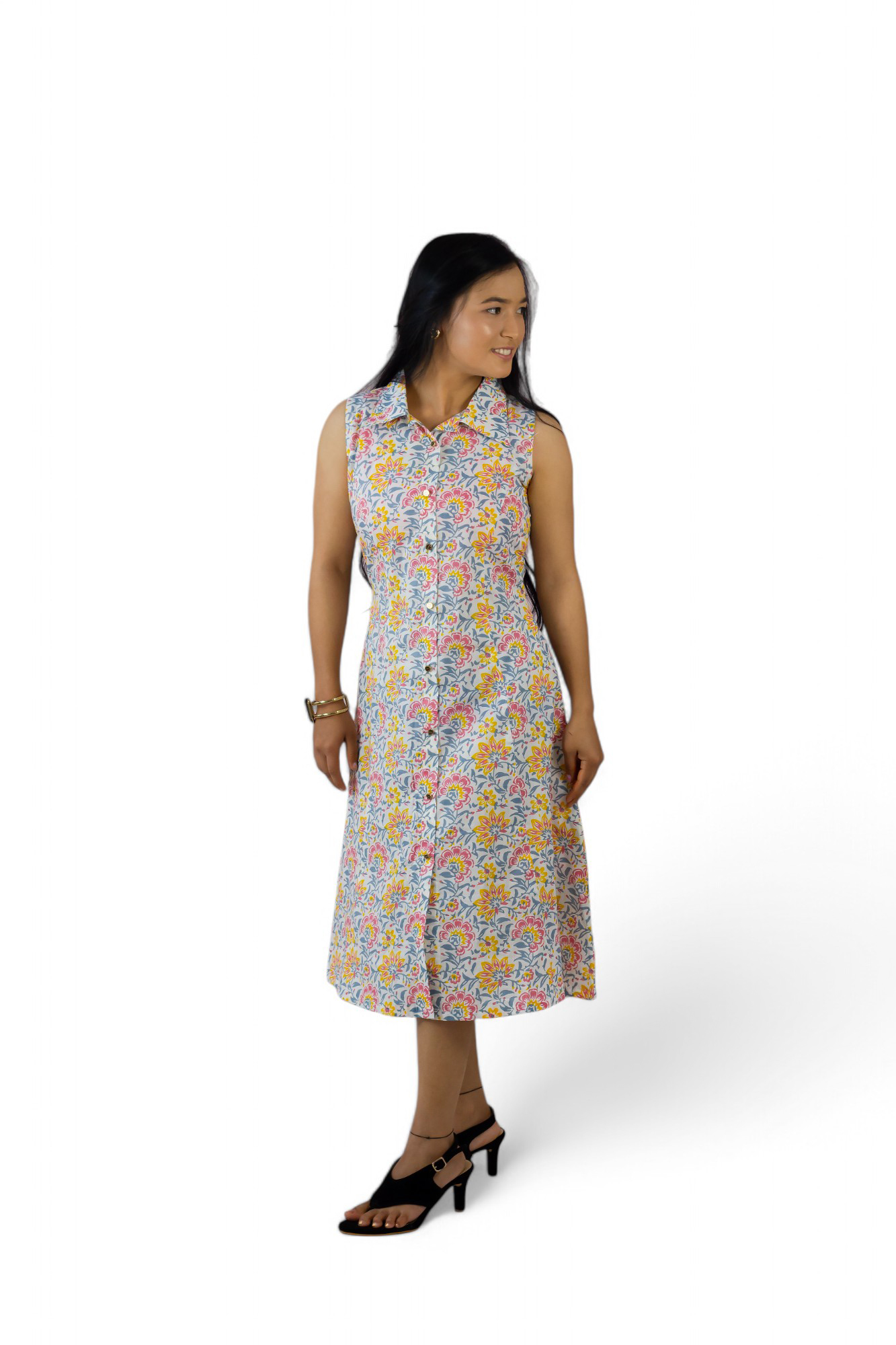 CASUALLY CLASSY- Women's Sleeveless Knee Length Customizable Dress